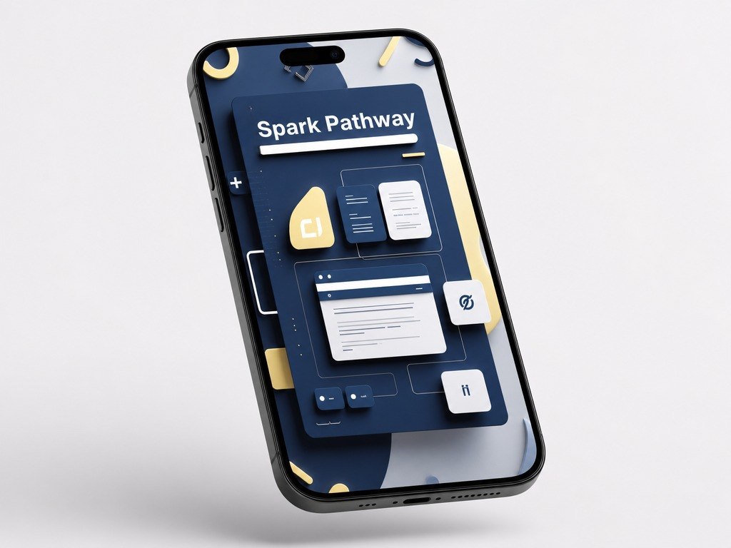 Phone displaying the 'Spark Pathway' app interface on a light gray background