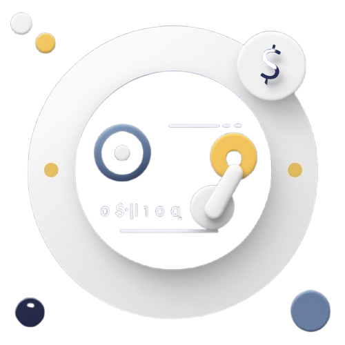 White circular device with colorful buttons on a white background