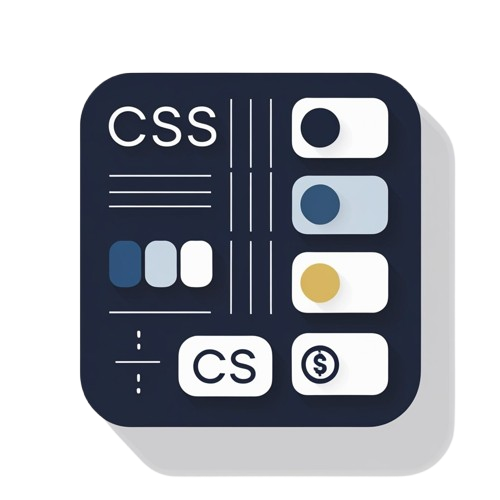 Icon with CSS text and color swatches on a white background