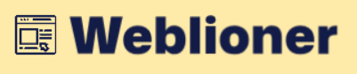 Weblioner logo on a beige background