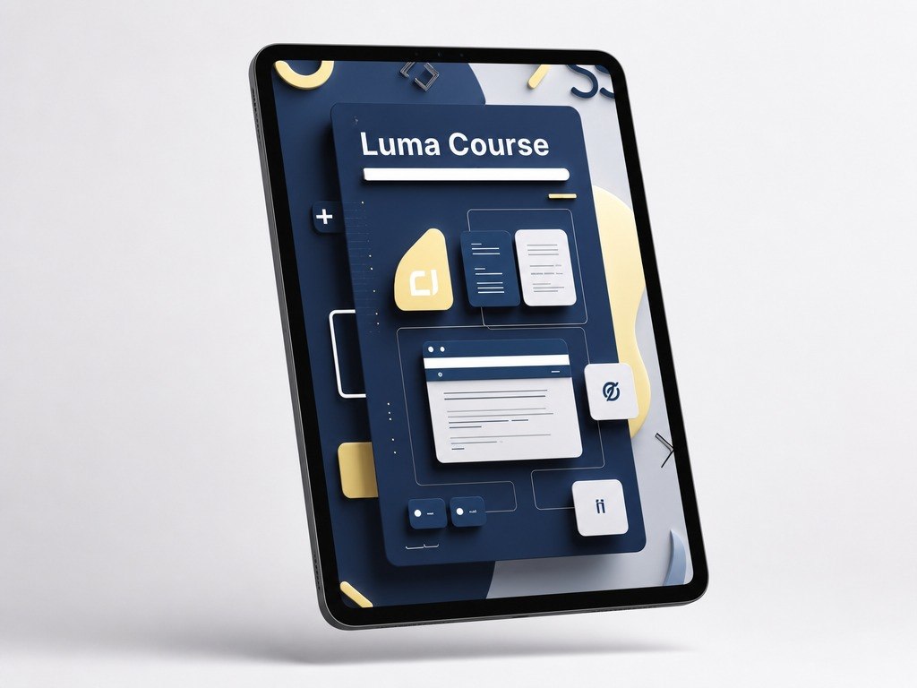 Digital tablet displaying a Luma Course interface on a light gray background